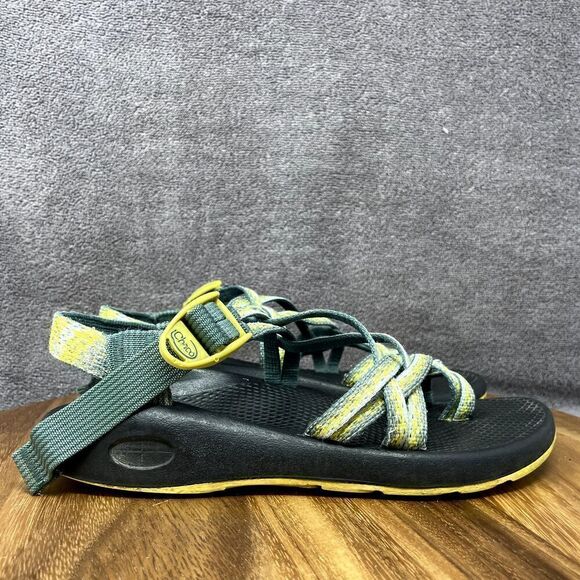 Chaco Womens ZX2 Sandals Classic Green Yellow Hiking Outdoor Toe Loop Women’s 7 - Picture 1 of 9